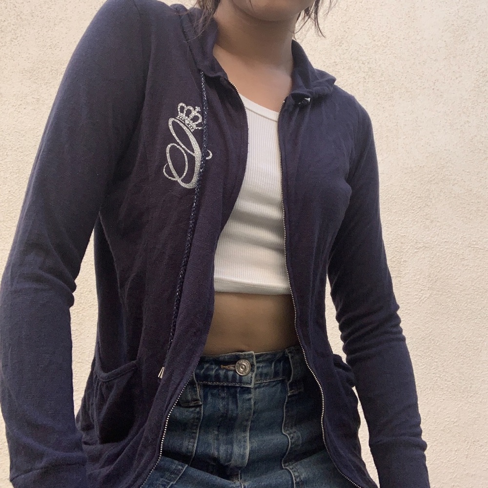 y2k thin zip up jacket